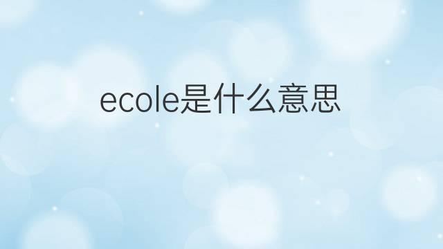 ecole是什么意思 ecole的中文翻译、读音、例句