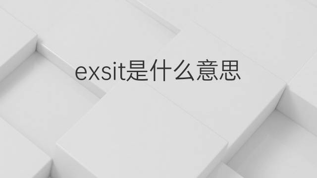 exsit是什么意思 exsit的中文翻译、读音、例句