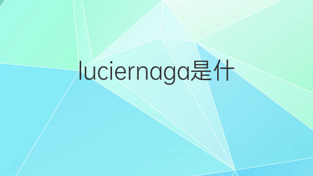 luciernaga是什么意思 luciernaga的中文翻译、读音、例句