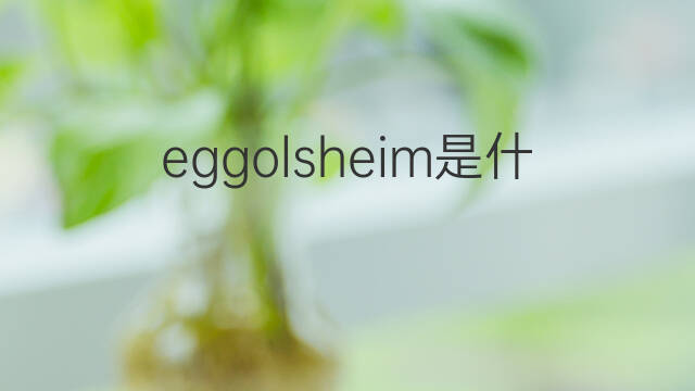 eggolsheim是什么意思 eggolsheim的中文翻译、读音、例句