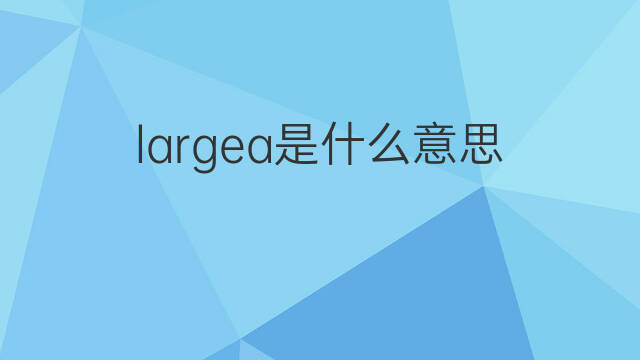 largea是什么意思 largea的中文翻译、读音、例句
