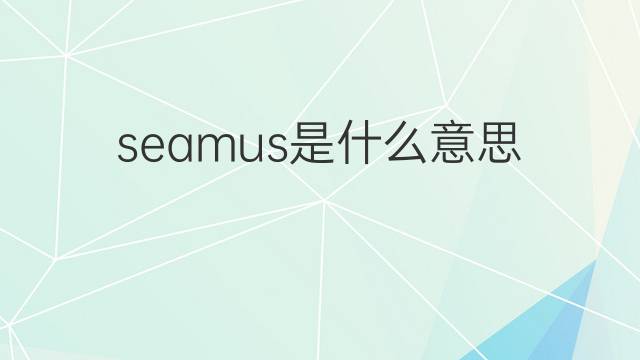 seamus是什么意思 seamus的中文翻译、读音、例句