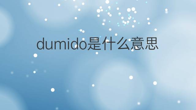 dumido是什么意思 dumido的中文翻译、读音、例句
