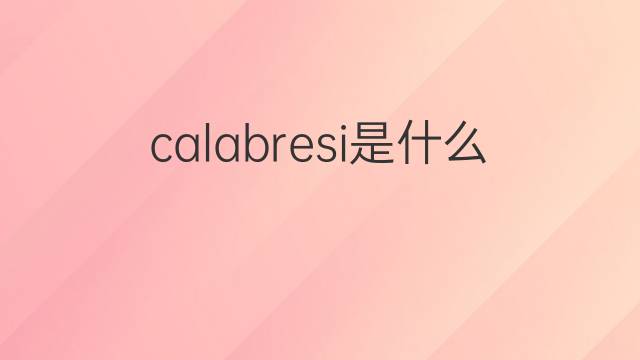 calabresi是什么意思 calabresi的中文翻译、读音、例句