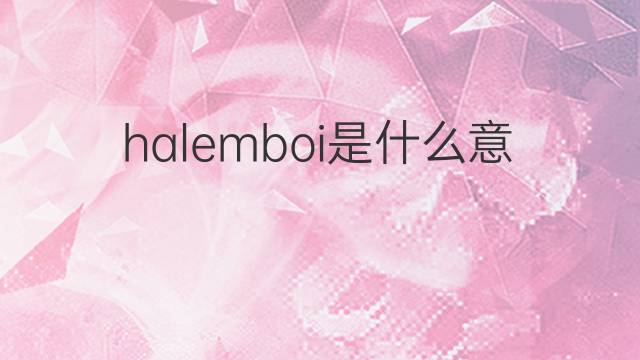 halemboi是什么意思 halemboi的中文翻译、读音、例句