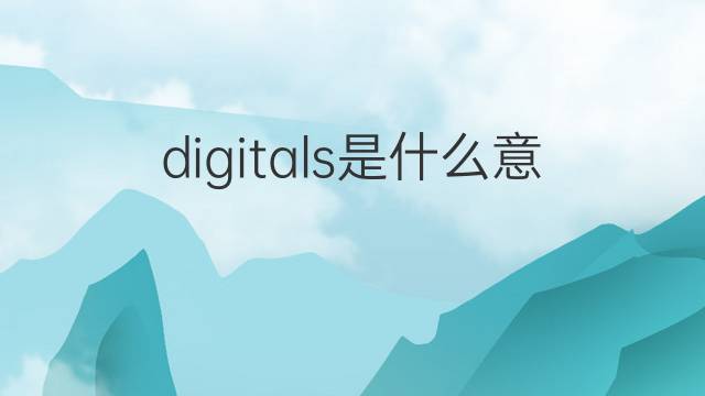digitals是什么意思 digitals的中文翻译、读音、例句