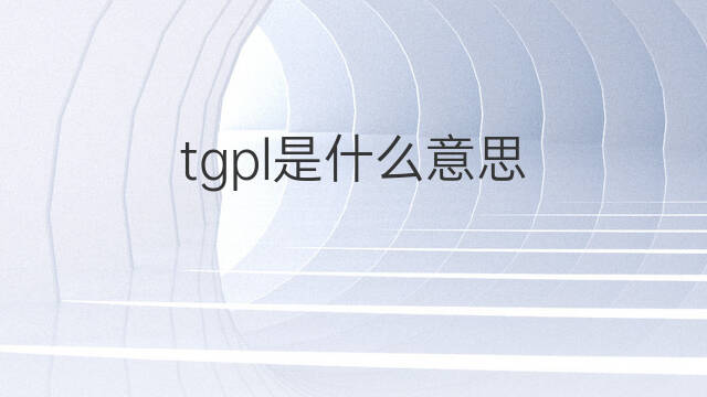 tgpl是什么意思 tgpl的中文翻译、读音、例句