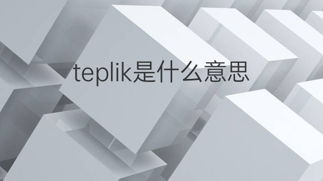 teplik是什么意思 teplik的中文翻译、读音、例句