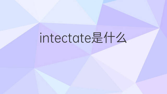 intectate是什么意思 intectate的中文翻译、读音、例句
