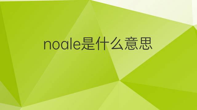 noale是什么意思 noale的中文翻译、读音、例句