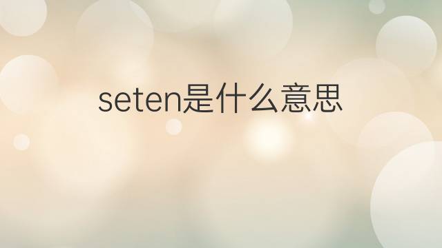 seten是什么意思 seten的中文翻译、读音、例句