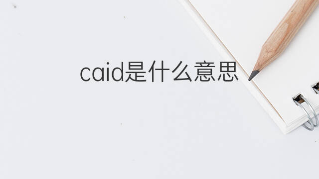 caid是什么意思 caid的中文翻译、读音、例句
