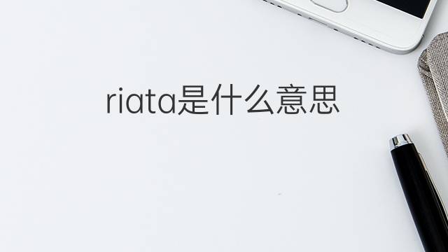 riata是什么意思 riata的中文翻译、读音、例句