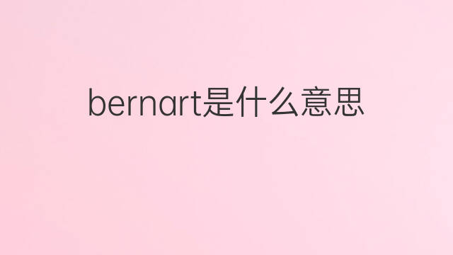 bernart是什么意思 bernart的中文翻译、读音、例句