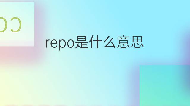 repo是什么意思 repo的中文翻译、读音、例句