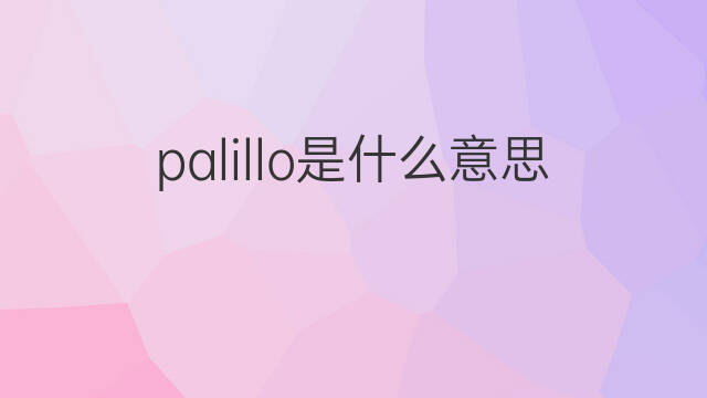 palillo是什么意思 palillo的中文翻译、读音、例句