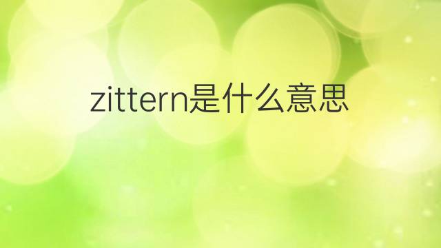zittern是什么意思 zittern的中文翻译、读音、例句