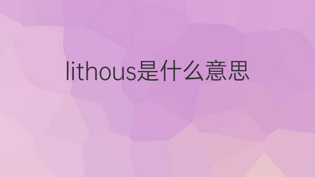 lithous是什么意思 lithous的中文翻译、读音、例句