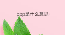 ppp是什么意思 ppp的中文翻译、读音、例句
