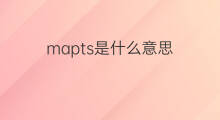 mapts是什么意思 mapts的中文翻译、读音、例句