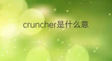 cruncher是什么意思 cruncher的中文翻译、读音、例句