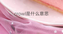 crowl是什么意思 英文名crowl的翻译、发音、来源