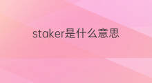 staker是什么意思 staker的中文翻译、读音、例句