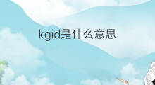 kgid是什么意思 kgid的中文翻译、读音、例句