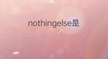 nothingelse是什么意思 nothingelse的中文翻译、读音、例句