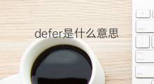 defer是什么意思 defer的中文翻译、读音、例句