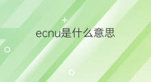 ecnu是什么意思 ecnu的中文翻译、读音、例句