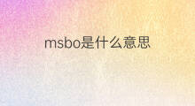 msbo是什么意思 msbo的中文翻译、读音、例句