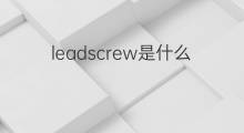 leadscrew是什么意思 leadscrew的中文翻译、读音、例句