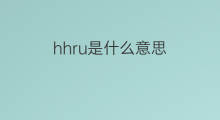hhru是什么意思 hhru的中文翻译、读音、例句