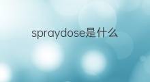 spraydose是什么意思 spraydose的中文翻译、读音、例句