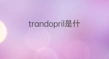 trandopril是什么意思 trandopril的中文翻译、读音、例句