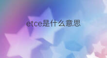 etce是什么意思 etce的中文翻译、读音、例句