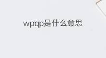 wpqp是什么意思 wpqp的中文翻译、读音、例句