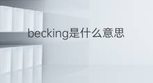 becking是什么意思 becking的中文翻译、读音、例句