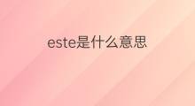 este是什么意思 este的中文翻译、读音、例句