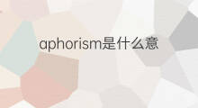 aphorism是什么意思 aphorism的中文翻译、读音、例句