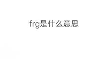 frg是什么意思 frg的中文翻译、读音、例句