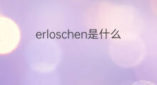 erloschen是什么意思 erloschen的中文翻译、读音、例句