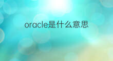oracle是什么意思 oracle的中文翻译、读音、例句