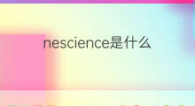 nescience是什么意思 nescience的中文翻译、读音、例句