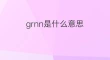 grnn是什么意思 grnn的中文翻译、读音、例句