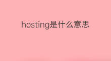 hosting是什么意思 hosting的中文翻译、读音、例句