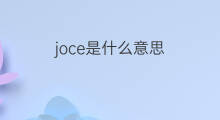 joce是什么意思 joce的中文翻译、读音、例句
