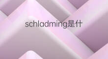 schladming是什么意思 schladming的中文翻译、读音、例句