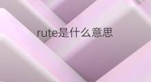 rute是什么意思 rute的中文翻译、读音、例句